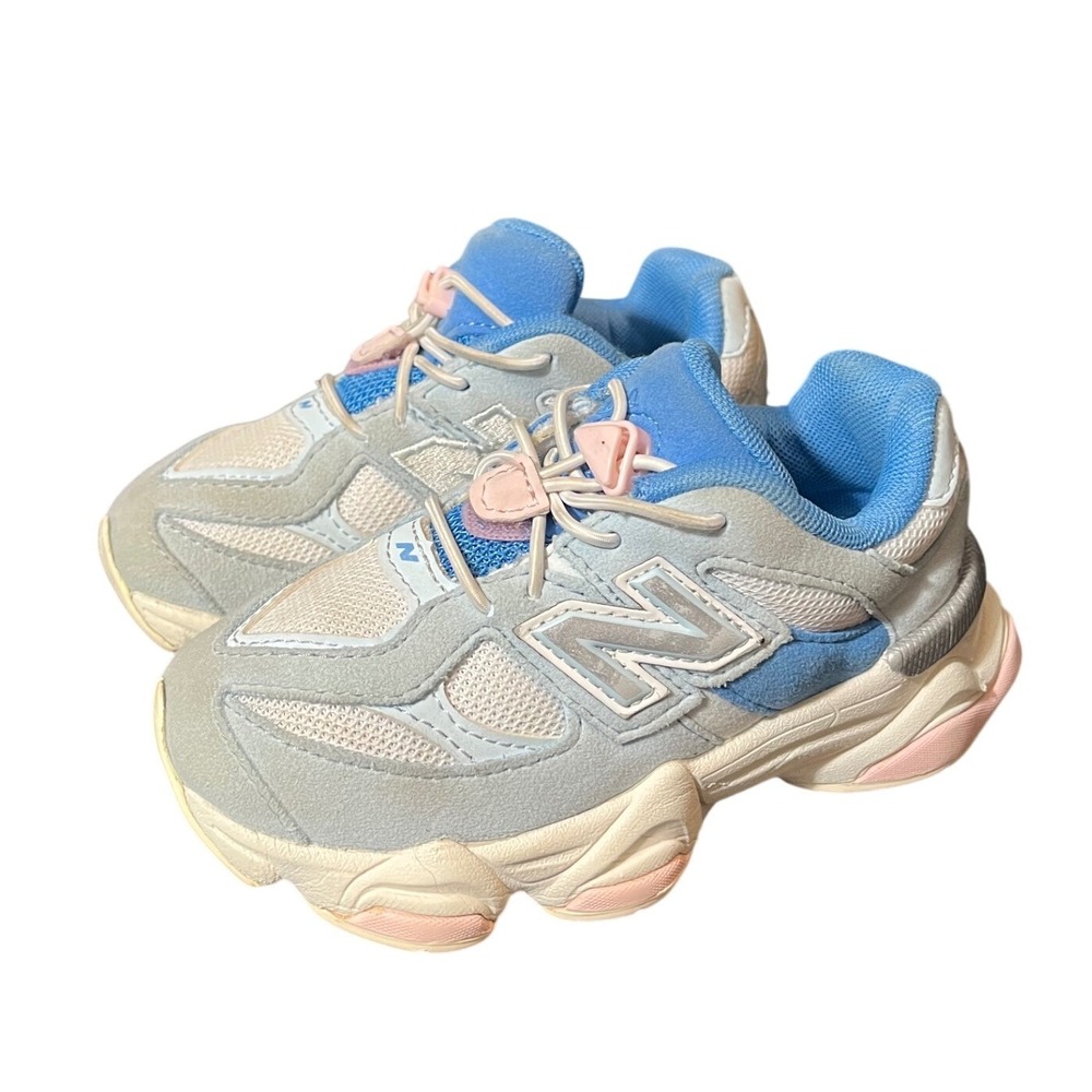 New Balance 9060 Sneakers Toddler 10 Blue Pink White IV9060AF Chunky Dad Shoe